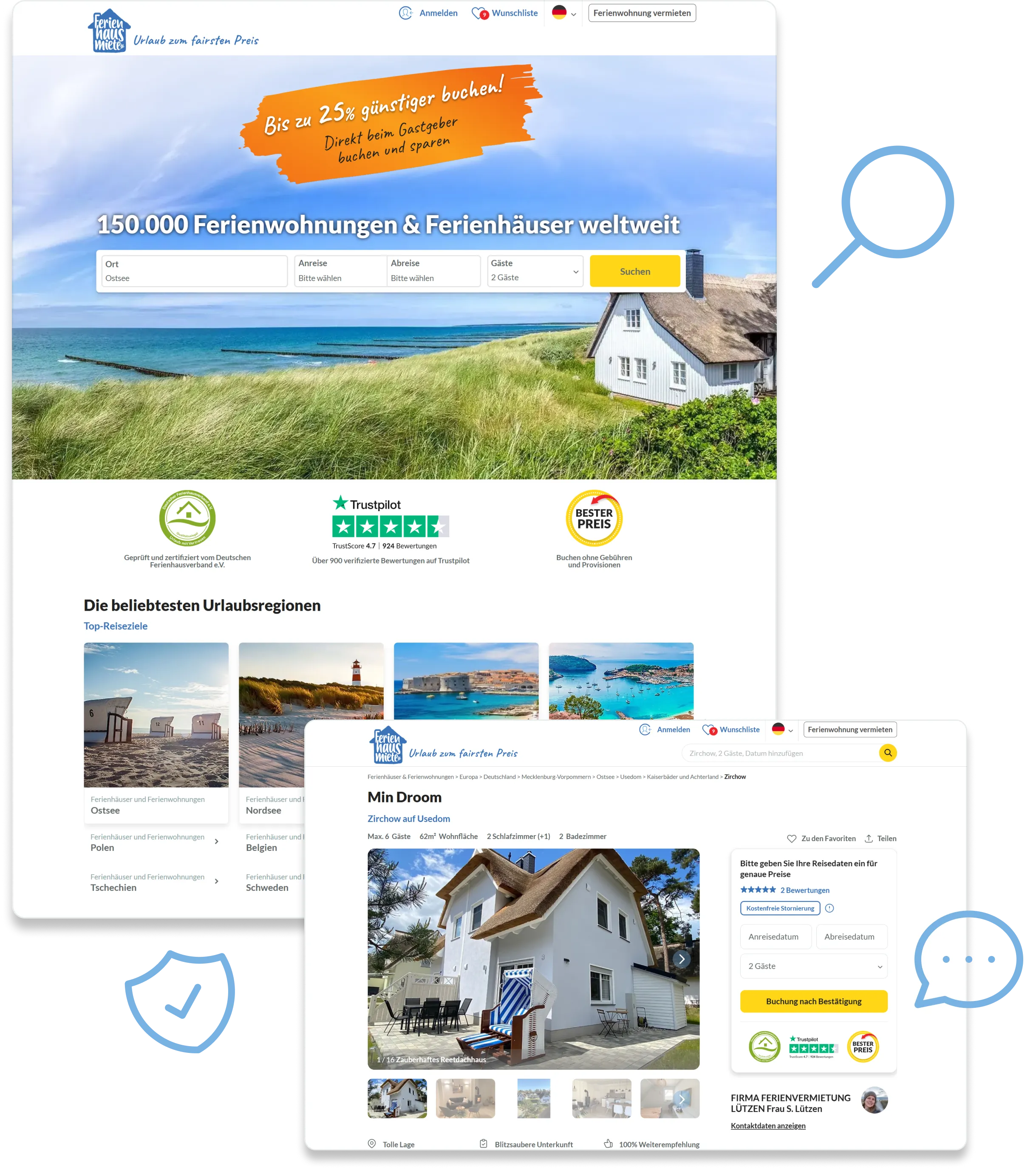¡Encontrar el alojamiento deseado en sólo tres pasos!